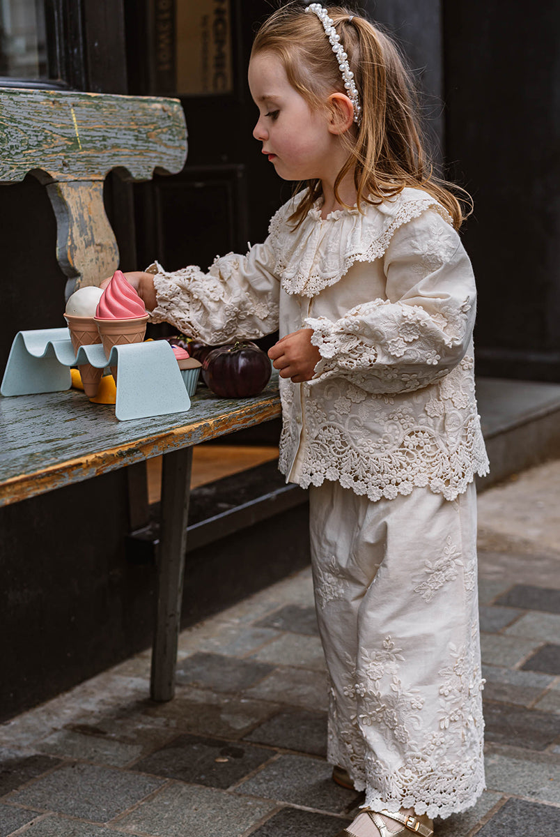 Lucerne Broderie Anglaise Blouse, Crème Brulee – view 7